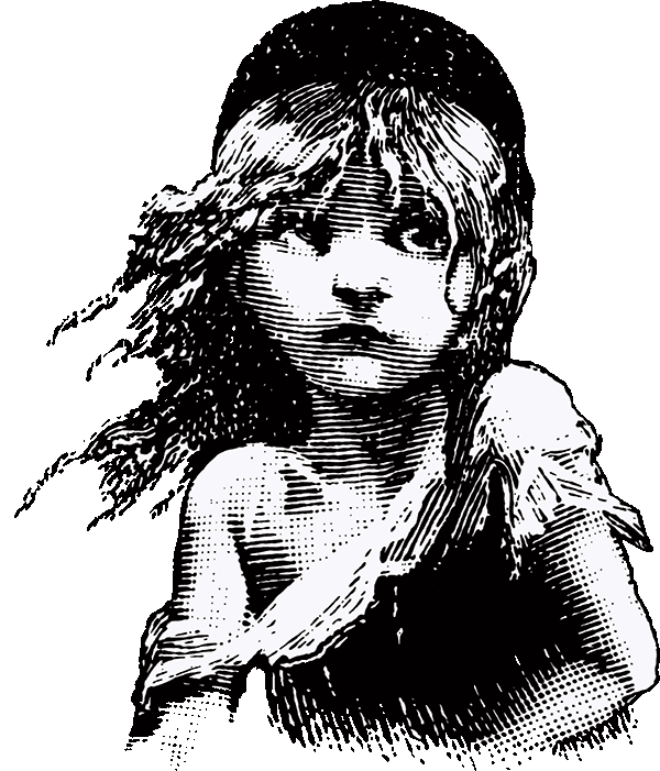 A black and white stylised image of a miserable looking girl