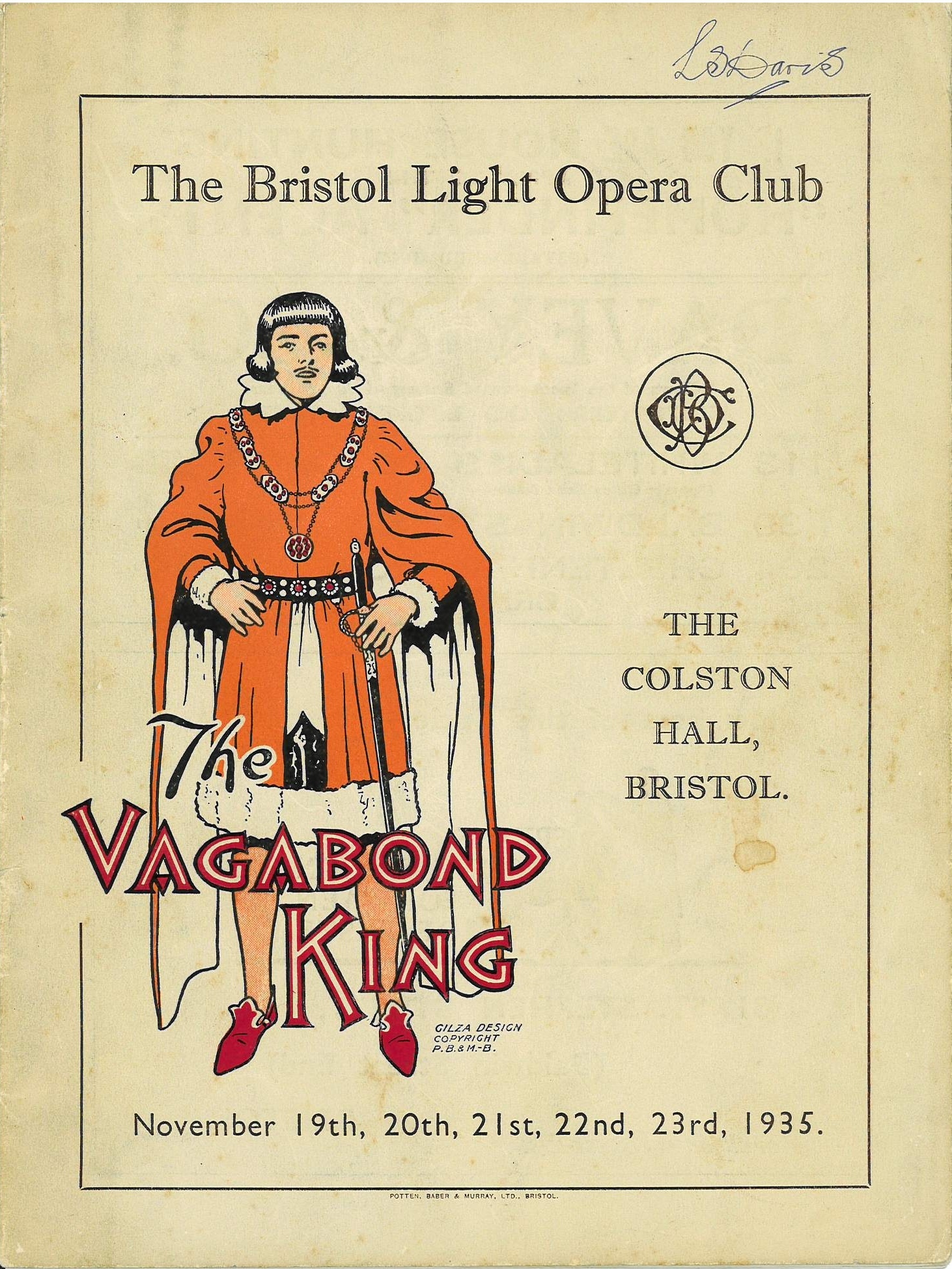 The Vagabond King (1935) programme cover