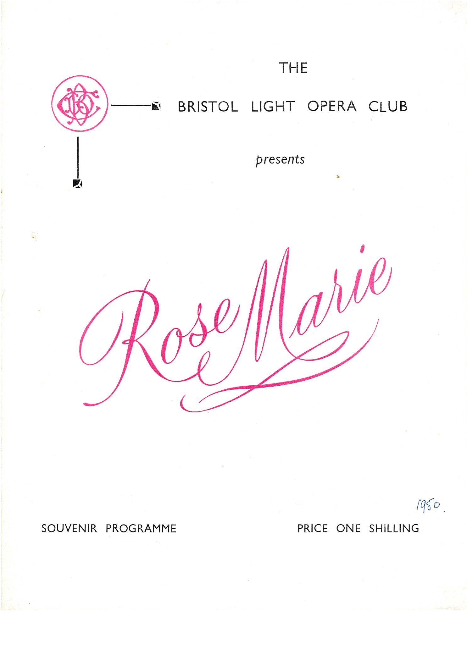 Rose Marie (1950) programme cover