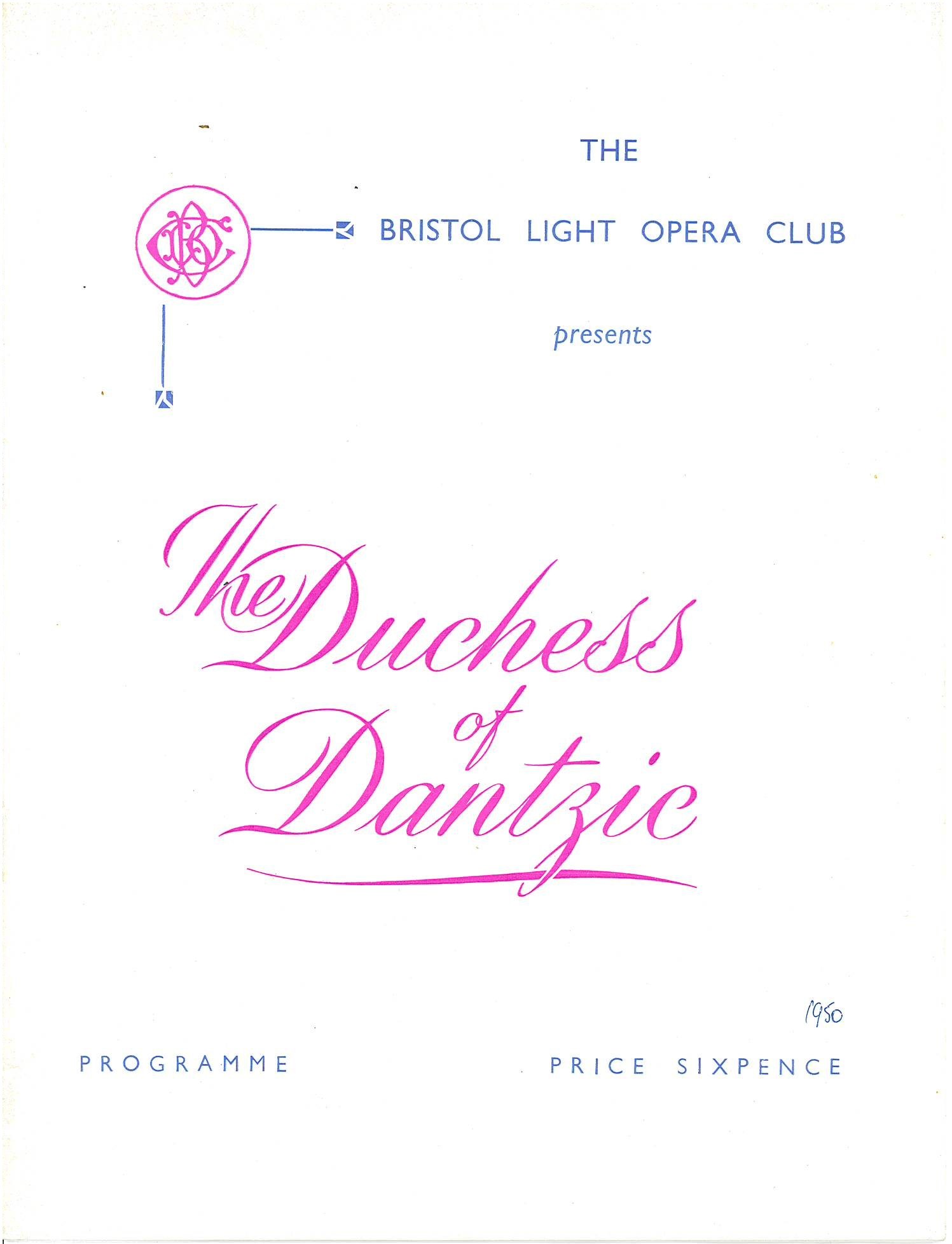 Duchess of Dantzic (1950) programme cover
