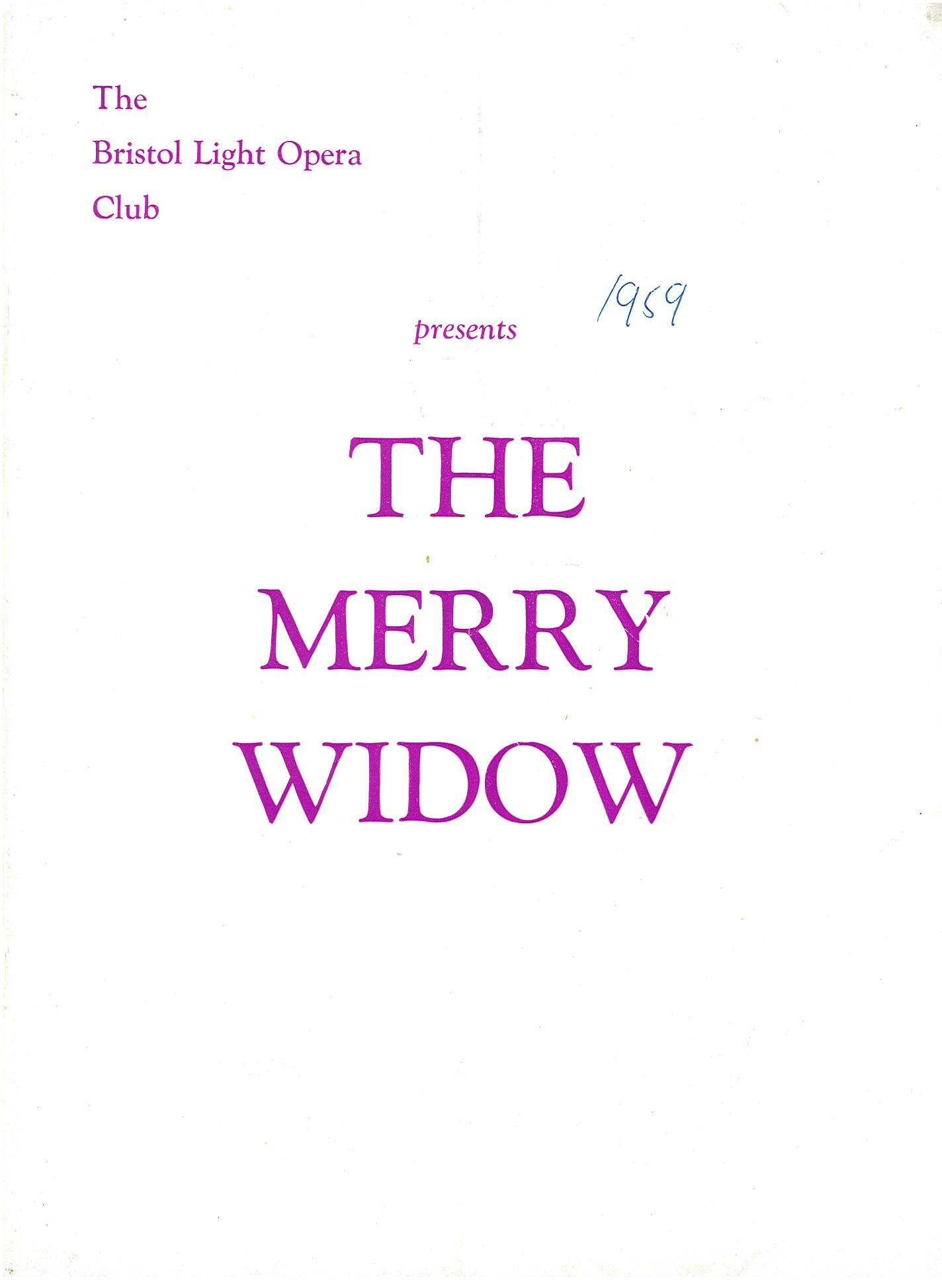 The Merry Widow (1959) programme cover