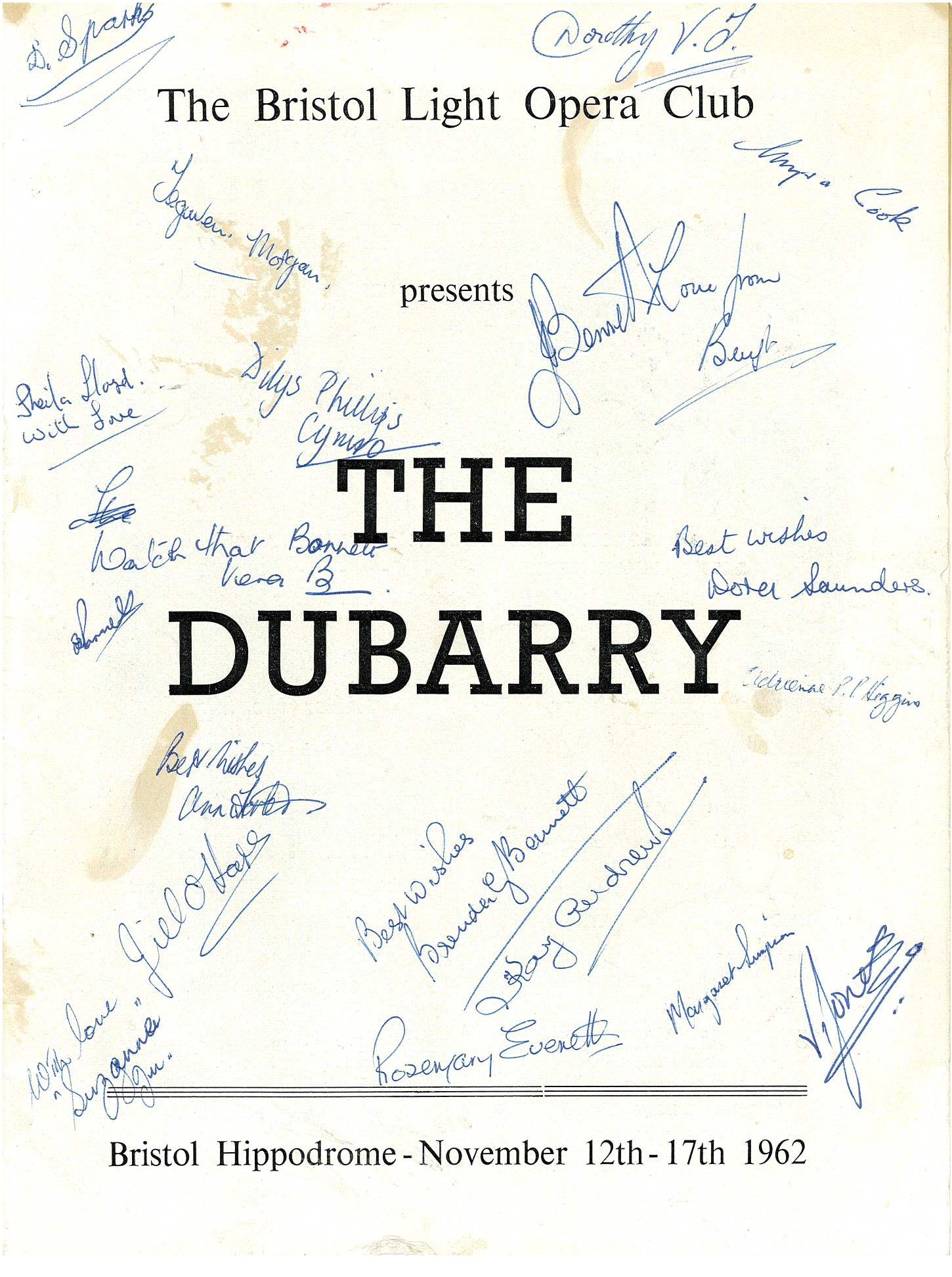 The Dubarry (1962) programme cover