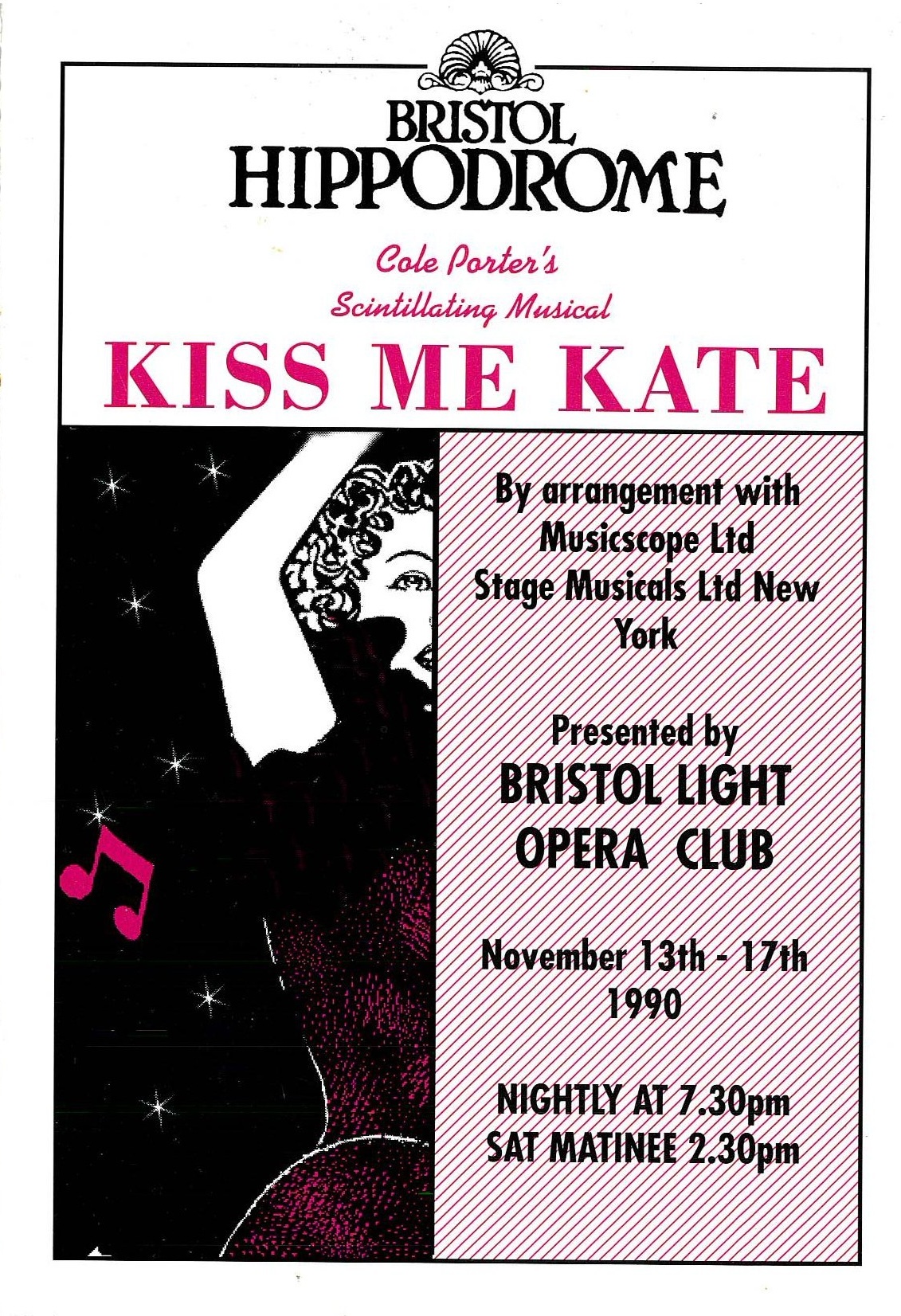 Kiss Me, Kate (1990) programme cover